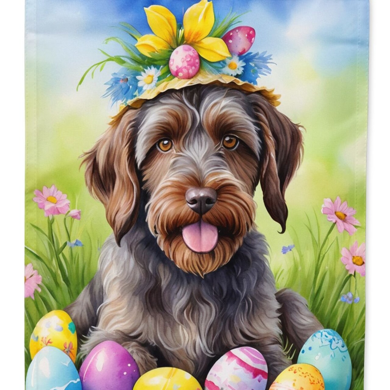 Edge Collections - 28" X 40" - Multicolor - Wirehaired Pointing Griffon Easter Egg - 1 Piece
